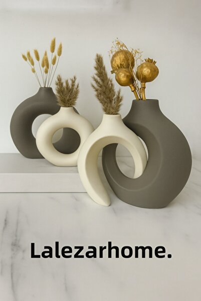 LalezarHome Dear Vase Set, Double, Ring Vase Set, Trinket Object Vase