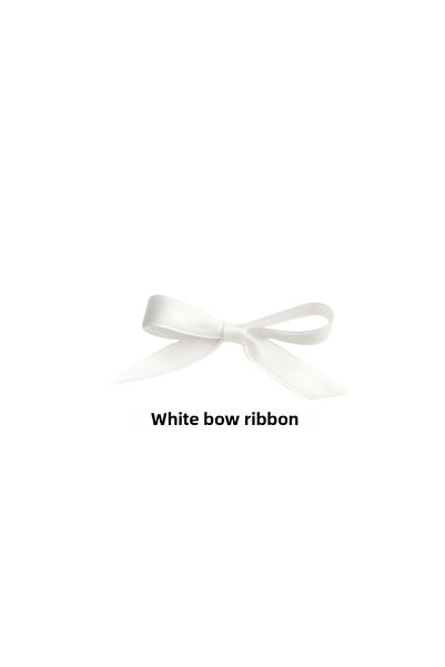 Organizasyon Pazarı White Premium Bow Satin Ribbon 10mm 50 Pieces Balloon Decoration Gift Ornament Cake Decoration Bundle Dowry
