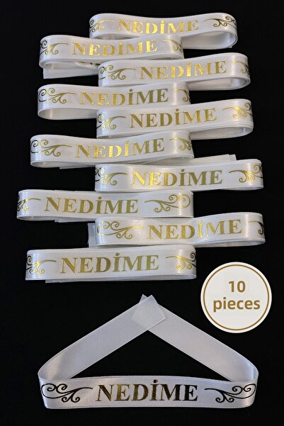 ZEYMERADE White Bridesmaid Arm Ribbon, 10 Pieces Arm Wristband Bands, Henna Night Wedding Bride Bachelorette Promise