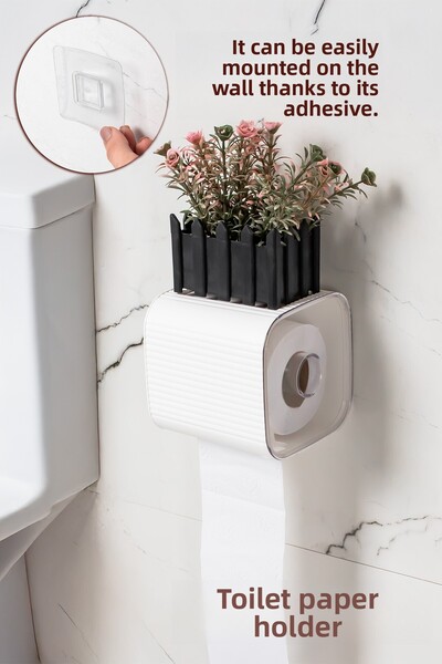 Porsima 2041 Модел 2041 Самозалепващ се органайзер за тоалетна хартия - Поставка за салфетки и функция за държач