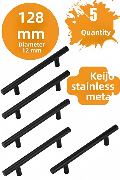 almital mobilya aksesuarları furniture accessories 5 BUC Keijo BLACK 128mm Mâ...