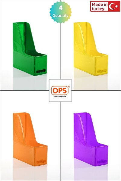 Ops منظم ملفات بلاستيكي MG 101 مكون من 4 قطع بحجم A4 قابل للفك والتركيب لتنظي...