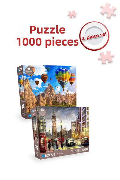 Blue Focus 2 Piece 1000 Piece Puzzle - London and Cappadocia
