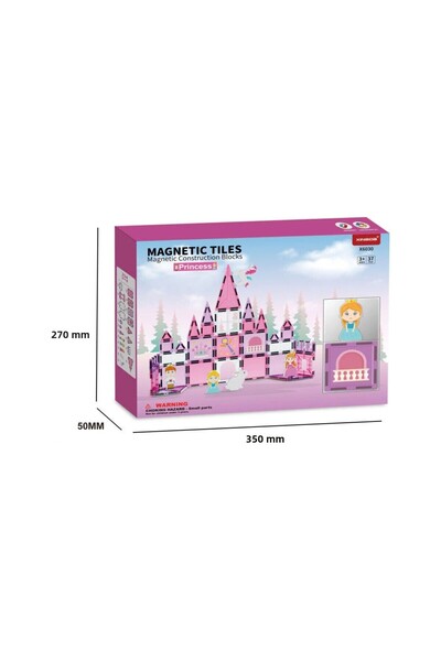 Toyimoyi Magnetic Tiles Princess Castle 37 Pieces Magnetic Building Blocks