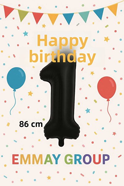 Orca Süs 1 Year Old Number Foil Balloon (1) Gold 34'' 86cm, Birthday, Party, ...