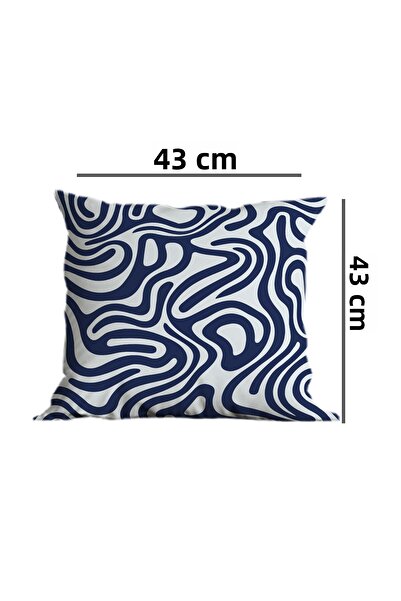 Belle Benoit Navy Blue White Double-Sided Digital Printing 4-Piece Pillowcase Throw Pillow Cover, American Service Runner Set