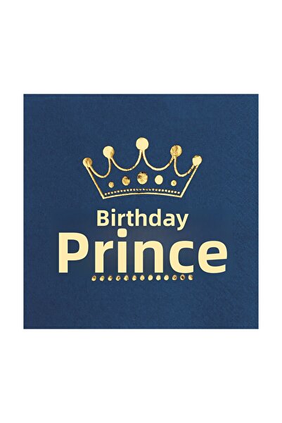 Story 16 قطعة مناديل باللون الأزرق الداكن مع نمط أمير عيد الميلاد على شكل أور...