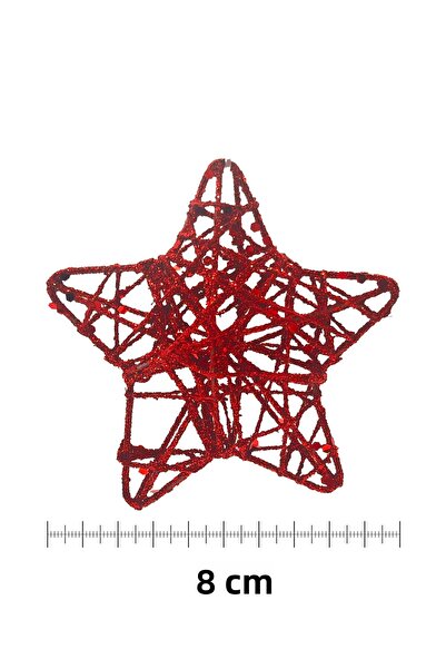 Waldern Premium collection 6-piece star christmas ornament set - red, silver & gold