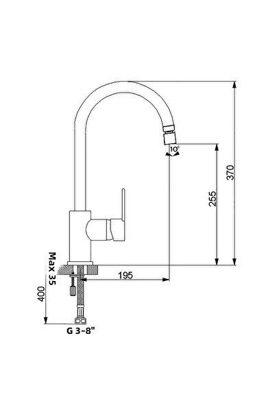 Newarc 971531D Domino Kitchen Sink Faucet with Rotating Aerator