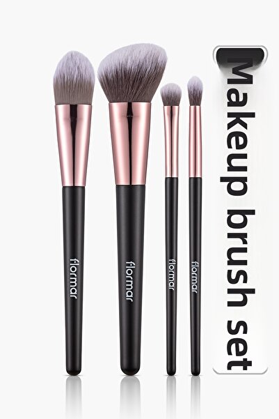 Flormar Комплект от 4 четки за грим (руж, фон дьо тен, сенки за очи, четка за гънки) - Комплект четки за грим - 8690604597772