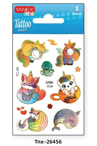 Tanex ملصق وشم صغير مبهج مقاس 7.5×10.5 ملم TNX-26456