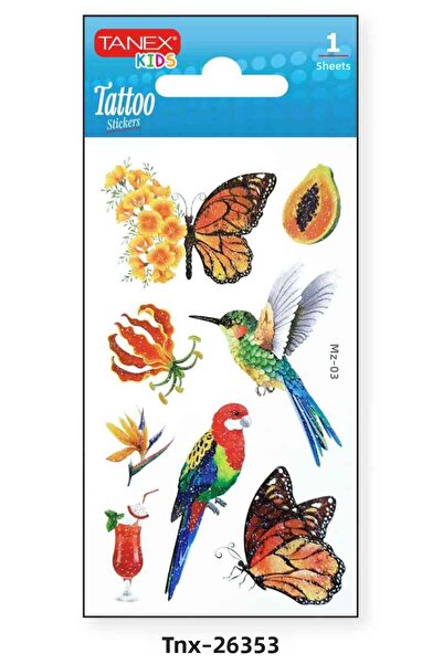 Tanex 7X12Mm Bird-Butterfly Glitter Tatoo Tnx-26353