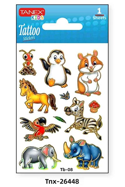 Tanex ملصق سفاري ميني تاتو مقاس 7.5×10.5 ملم TNX-26448