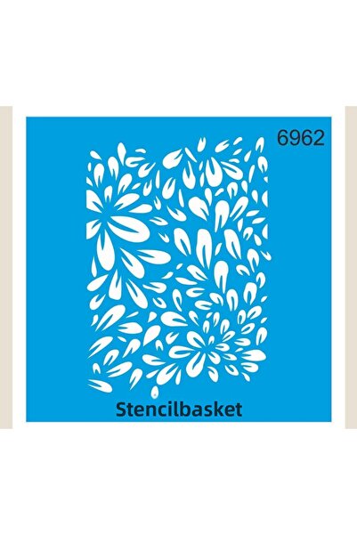 DERYA DESİNG ART Leaves Pattern Stencil Template St6962 20x20 Cm