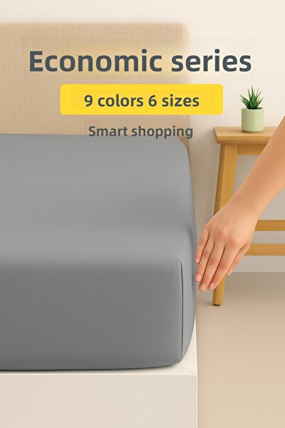 SHome Combed Cotton Elastic Sheet – Economic Series |   9 Colors, 6 Size Options