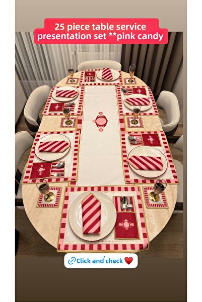PONCİKPAZAR SET DE PRESENTARE PENTRU SERVITURĂ DE 25 PIECE**PINK CANDY