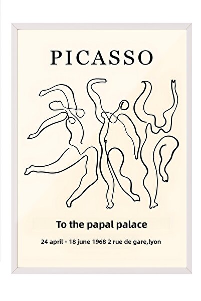Zestia Tablou înrămat alb, Figurine Picasso - Artă liniară, Poster decorativ ...