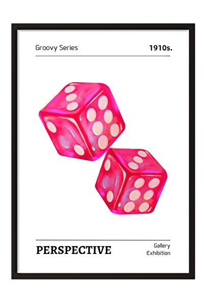 Zestia Πίνακας με Μαύρο Πλαίσιο, Ζάρια Προοπτικής - Ελάχιστα Γεωμετρικά, Αφίσ...