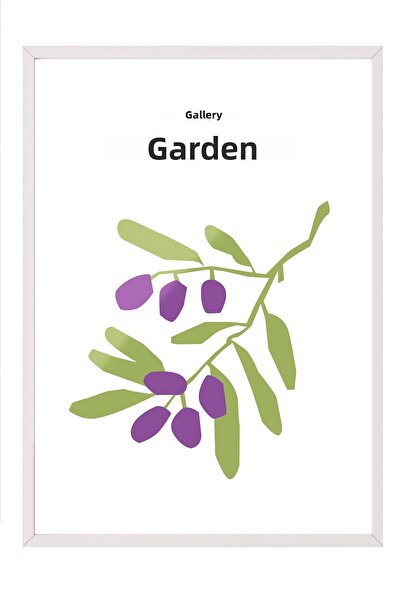 Zestia Tablou cu ramă albă, Galerie Jardin Minimal Zeytin Dalı, Poster decora...