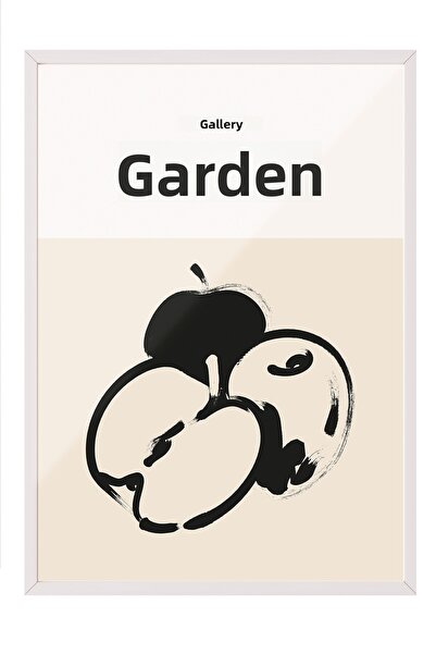 Zestia Tablou înrămat alb, Galerie Jardin - Schiță cu mere, Poster decorativ ...