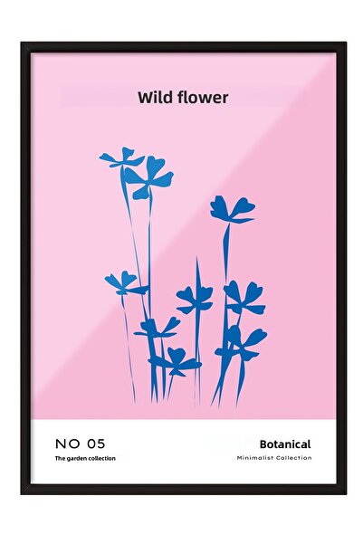 Zestia Tablou cu ramă neagră, artă în stil francez roz Fleur Sauvage, poster ...