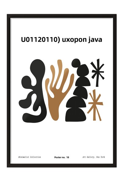 Zestia Tablou înrămat negru, figuri colorate – Colecție modernă abstractă, Po...