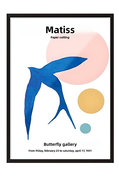 Zestia Tablou înrămat negru, Figurina Păsării Zburătoare – Galeria Matisse, P...