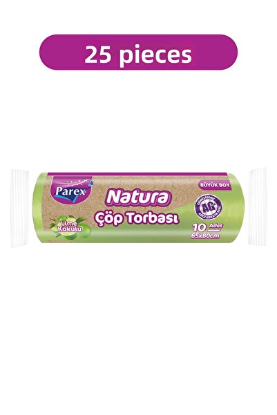 Parex أكياس قمامة ناتورا 10 قطع حجم كبير 65 × 80 سم 25 عبوة