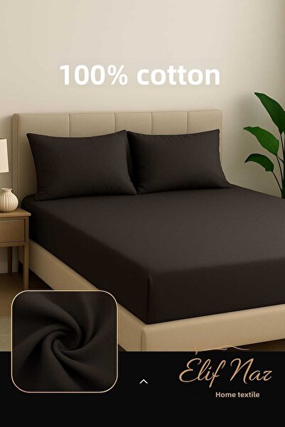 Elifnaz home tekstil ملاءة سرير فردية مطاطية 100% قطن (بدون وسادة)