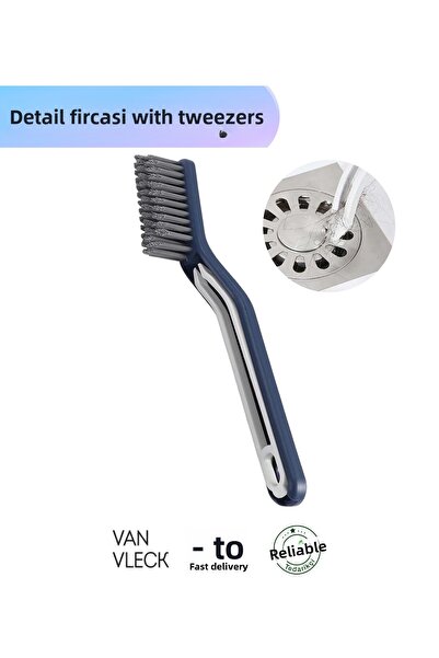 VAN VLECK فرشاة تنظيف مع ملقط – فرشاة ذات فوهة واسعة للحمام والمطبخ والتنظيف ...
