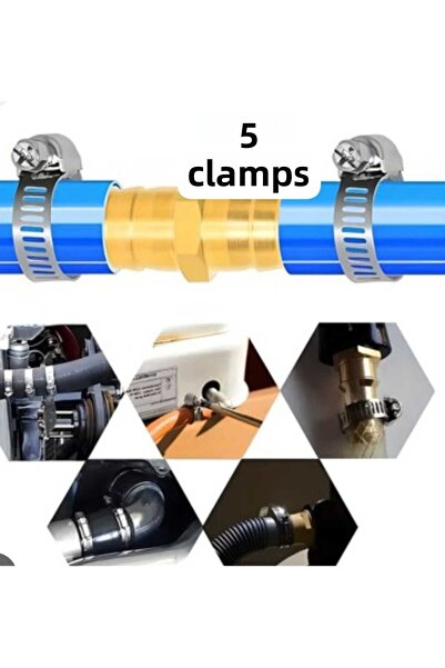 ÇEÇEN HOME 5 bucăți de cleme de furtun reglabile din metal 5/16- 1/2 Conexiun...