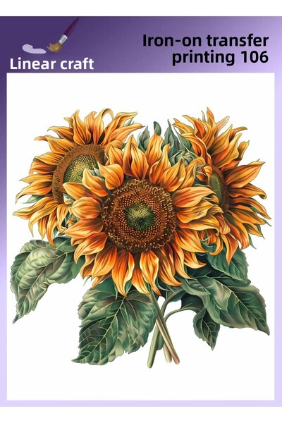 LİNEART Sunflower Pattern N: 106 Fabric Transfer Paper 20*20