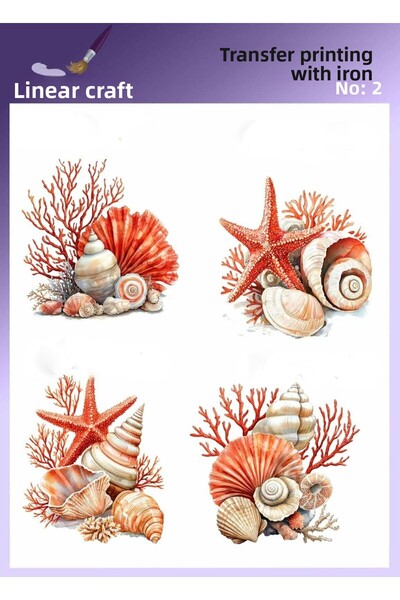 LİNEART Coral Pattern N: 2 Fabric Transfer Paper 20*20