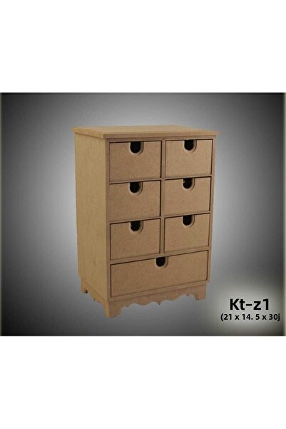 SEKAY AHŞAP صندوق منظم مزخرف متعدد الأغراض مكون من 7 أدراج مصنوع من الخشب وقا...