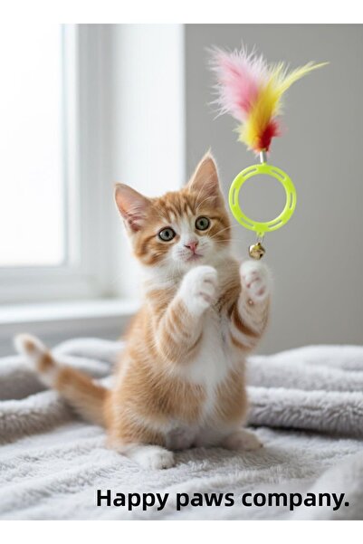 LP حلقة تخفيف التوتر على شكل قطة بريش وجرس