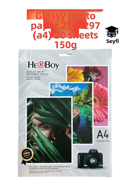 SEYFİKİRTASİYE 150 g Glossy Photo Paper 210X297 (A4) 20 Pieces