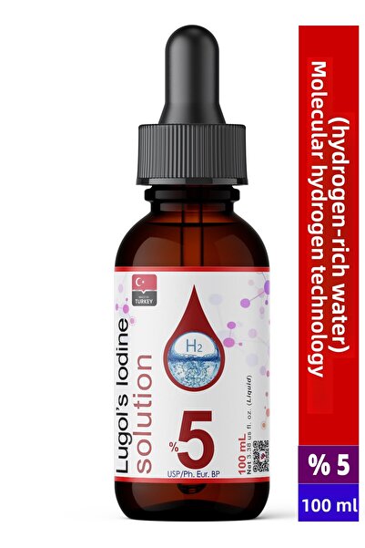 Dolar Kimya محلول لوجل 5% |   100 مل |   زجاجة قطارة زجاجية (درجة فارما لوغول...