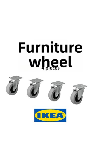 IKEA عجلة أثاث ريل، رمادية، قطر العجلة 50 ملم (4 قطع)