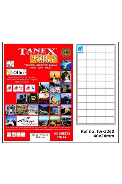 Tanex ملصق ليزر 100 YP 40x24 ليزر-نسخ-حبر نفاث TW-2260