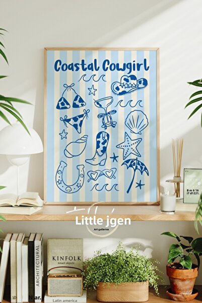 tablodea Μοντέρνα Παραθαλάσσια Καουμπόισσα Ζωγραφική σε Πλαίσιο με Θέμα την Π...