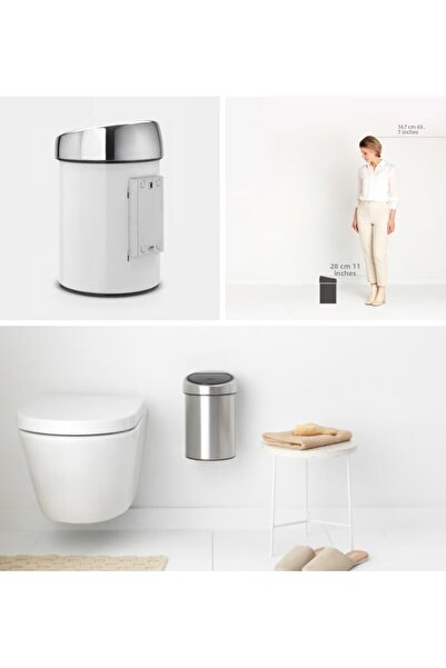 Brabantia White Touch Trash Can 3Lt