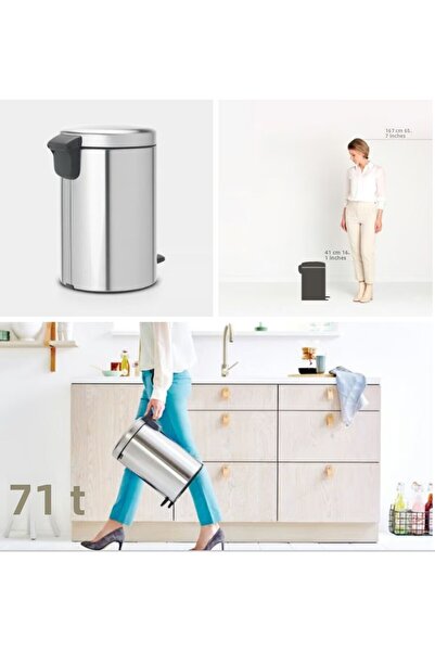 Brabantia Newıcon Fpp Matt Steel Pedal Trash Can 12Lt