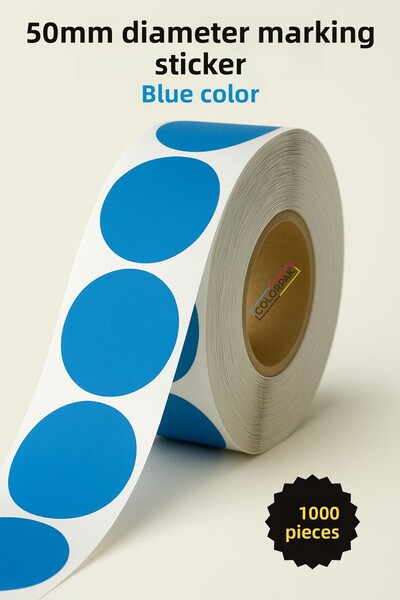 COLORPAK 50 mm Dot Sticker Blue 1000Pcs Marking Label
