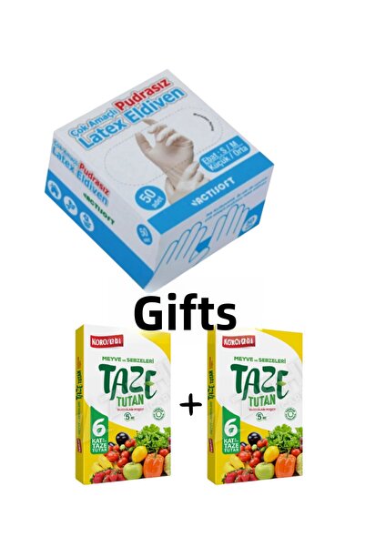 actisoft قفازات لاتكس بدون مسحوق S-M (50 قطعة)