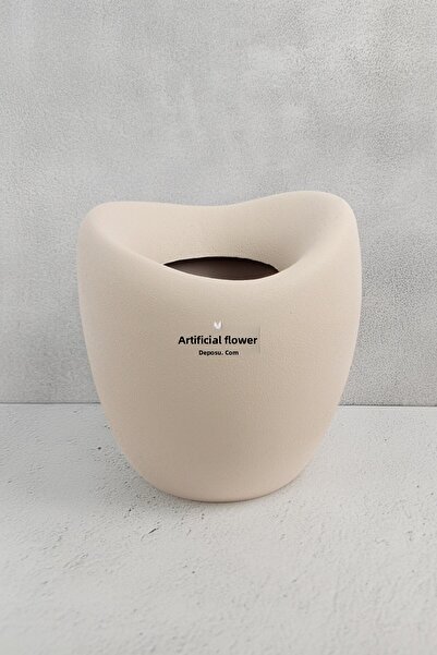 Yapay Çiçek Deposu Fiber Stone Cobalt Ostrich Model 43 cm Cappuccino