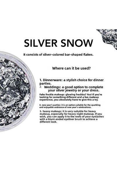 The Glitter Lab Gel Shiny Glitter - Silver Snow