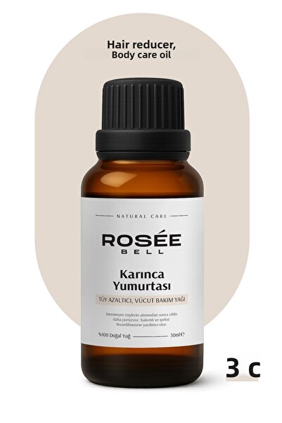 Rosee Bell Ant Egg Oil 30 ml 100% Natural – Hair Reducing, Skin Care Oil after Hair Removal