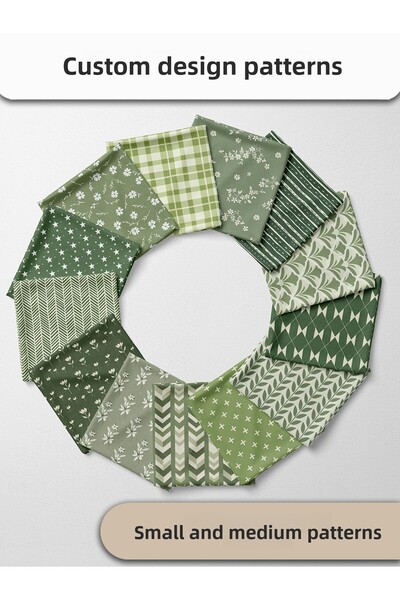 FabricMarket 100% Cotton Satin Fabric – 35 Pieces 20X20 Cm, One Piece Patchwork Fabric, Beige Colors