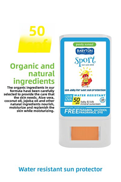 BABYTON Natural Sunscreen Sport Stick for Skiing and Winter Sports 20 Gr