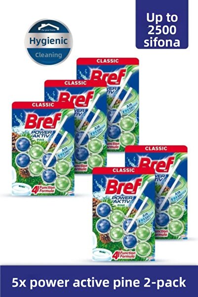 Bref Bloc de toaletă Power Aktiv din lemn masiv de pin parfumat, 2 litri x 5 ...